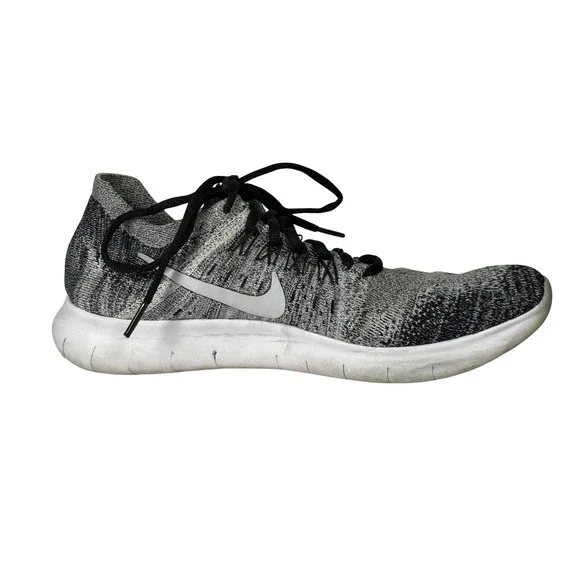 Nike Free RN Flyknit 2017 Womens 10 Black White Running Trainer Gym Athleisure - Picture 4 of 7